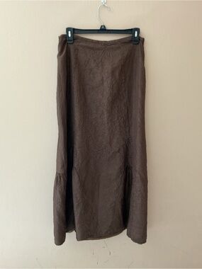 J. Jill 100% Silk Brown Maxi Skirt